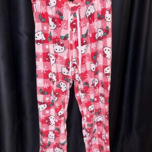 Hello Kitty Pink and White Pajama Bottoms